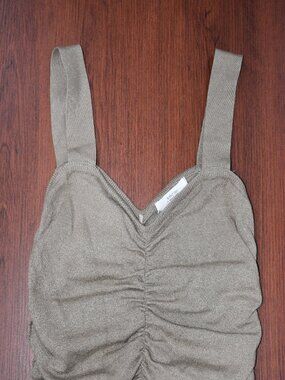 Active USA Strapless Knit Tube Top – Taupe – Size Small